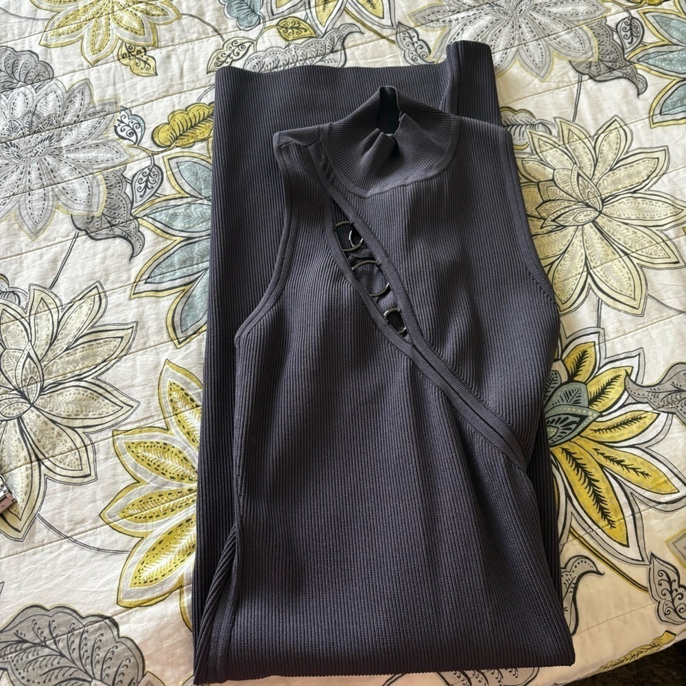 Cushnie Et Ochs Anthracite Gray Midi Dress size